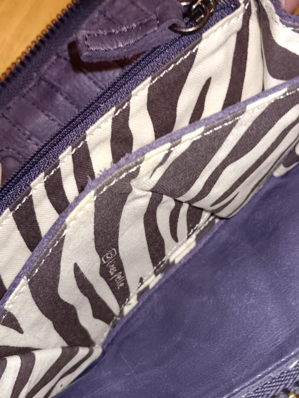 Linea Pelle Purple Leather Wristlet Wallet